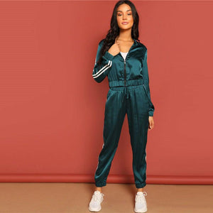 Athletic Striped Jacket And Pants Tracksuit