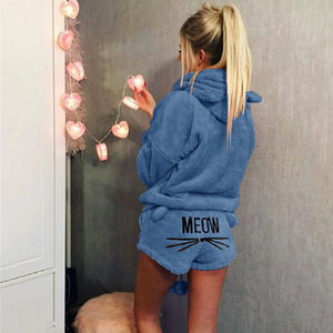 Meow Hoodie And Short Set