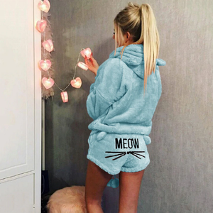 Meow Hoodie And Short Set