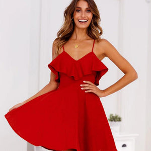 #sexy Backless Dress-Women's Mini Dresses-📸 #CrayeLabel-Red-M-CrayeLabel.com
