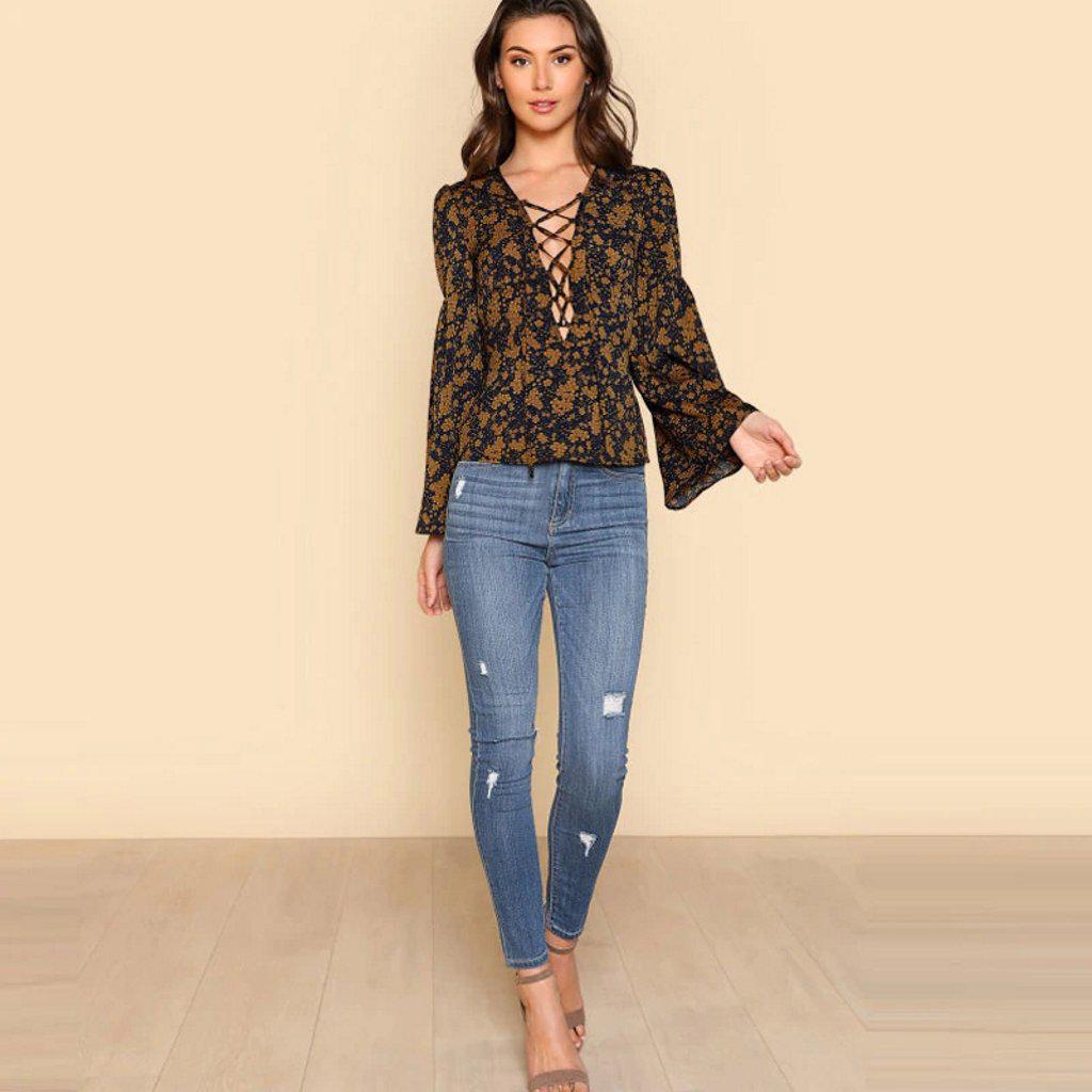 Eyes Up Floral Blouse