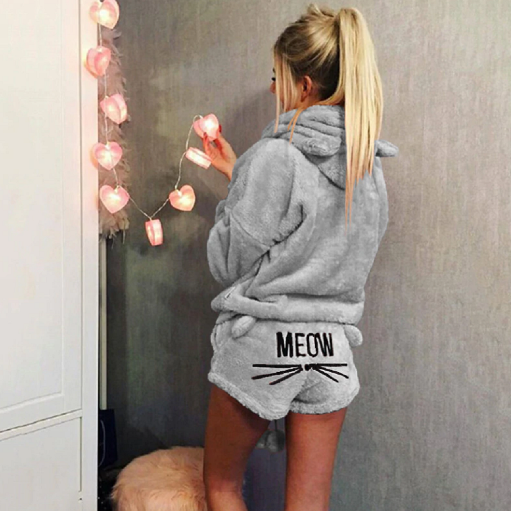 Meow Hoodie and Short Set