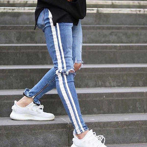 #ripped Skinny Jeans-Men's Jeans-📸 #CrayeLabel-Blue-XL-CrayeLabel.com
