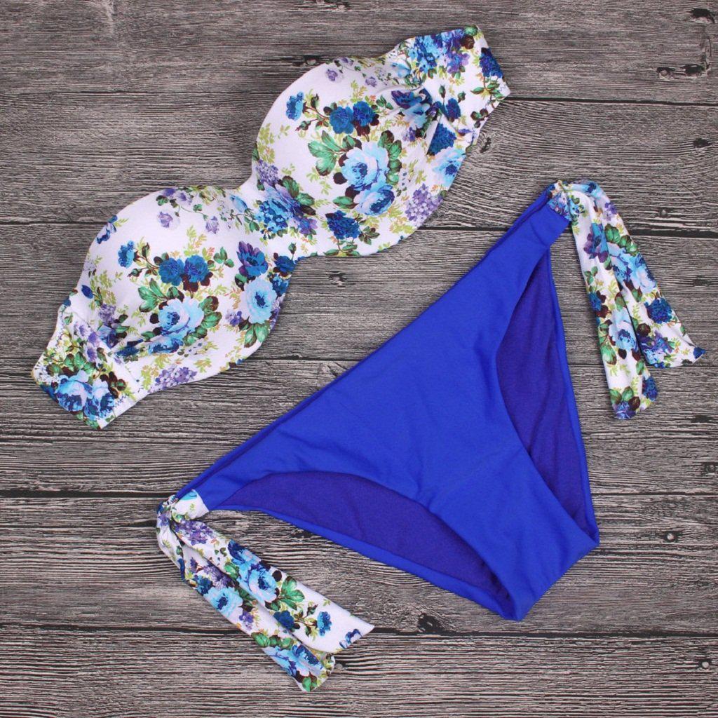 #rose Floral Swim Wear-Women's Swimwear-📸 #CrayeLabel-Dodger Blue-S-CrayeLabel.com