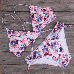#rose Floral Swim Wear-Women's Swimwear-📸 #CrayeLabel-White-S-CrayeLabel.com
