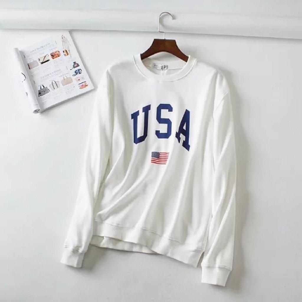 #USA Printed Sweatshirt-Women's Sweatshirts-📸 #CrayeLabel-White-S-CrayeLabel.com