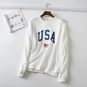 #USA Printed Sweatshirt-Women's Sweatshirts-📸 #CrayeLabel-White-M-CrayeLabel.com