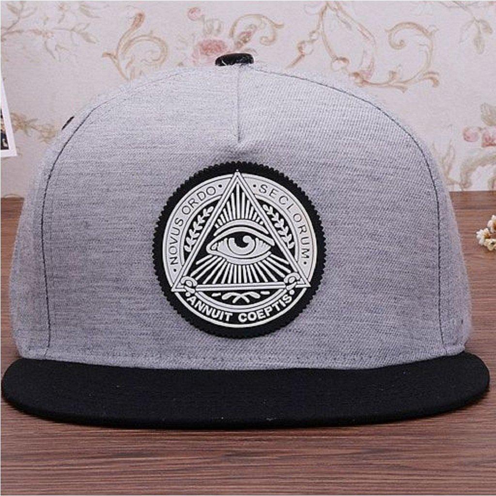 #3d God Eye Cap-Men&#39;s Hats-📸 #CrayeLabel-Gray-CrayeLabel.com