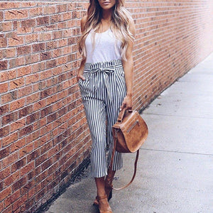 Stripe Cropped Pants