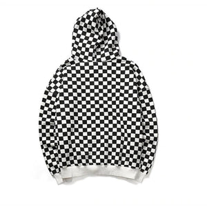 #checkered Hoodie-Men's Hoodies-📸 #CrayeLabel-Black White-2XL-CrayeLabel.com