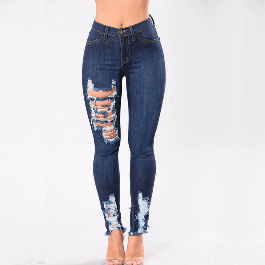 #catscratch Stretch Jeans-Women's Jeans-📸 #CrayeLabel-Blue-S-CrayeLabel.com