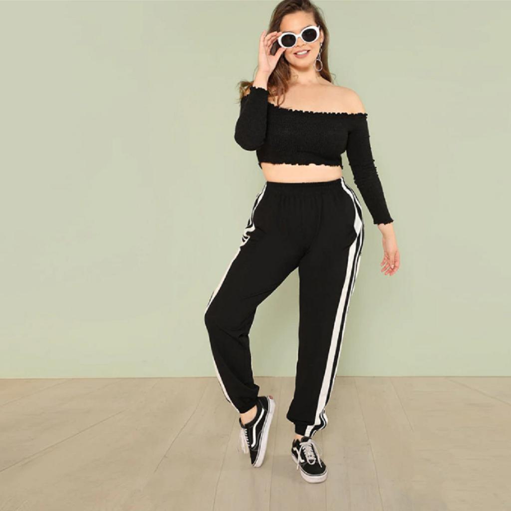 #striped Trouser-Women's Trousers-📸 #CrayeLabel-Black-L-CrayeLabel.com