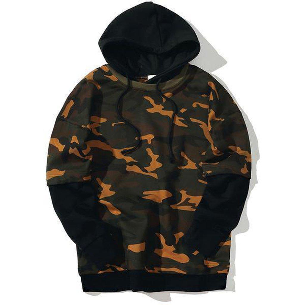 #camo Hoodie-Men's Hoodies-CrayeLabel.com-Green-M-CrayeLabel.com