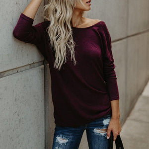 Open Shoulder Backless Sweater