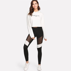 #contrastmesh Leggings-Women's Leggings-📸 #CrayeLabel-Black-XS-CrayeLabel.com