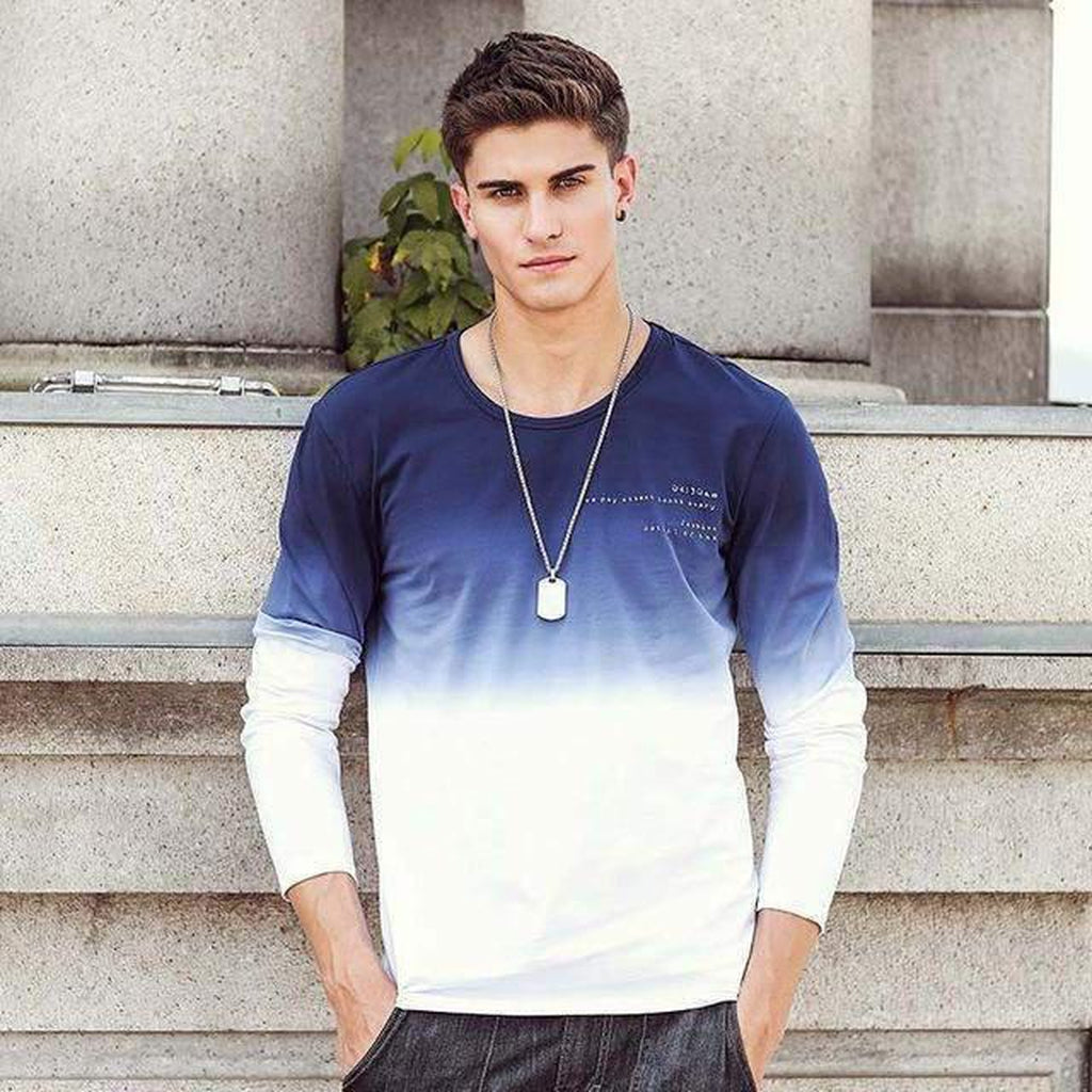 #gradient Long Sleeve-Men's Long Sleeves-📸 #CrayeLabel-White-M-CrayeLabel.com