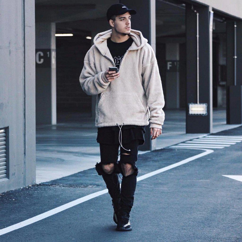 Sherpa hoodie online outfit
