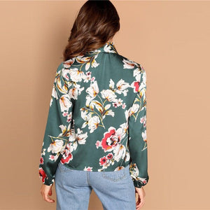 Bow Tie Floral Blouse