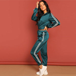 Athletic Striped Jacket And Pants Tracksuit