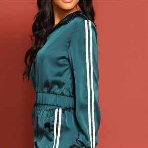 Athletic Striped Jacket And Pants Tracksuit