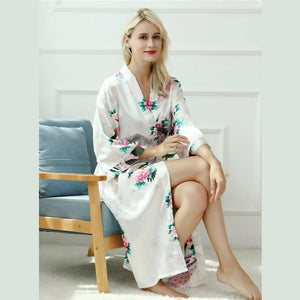 Floral Peacock Sleepwear Robe