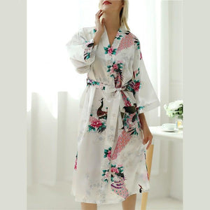 Floral Peacock Sleepwear Robe