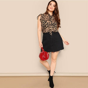 Leopard Print Summer Blouse