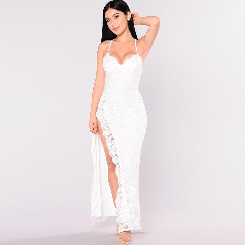 Summer Split Floral Party Dress