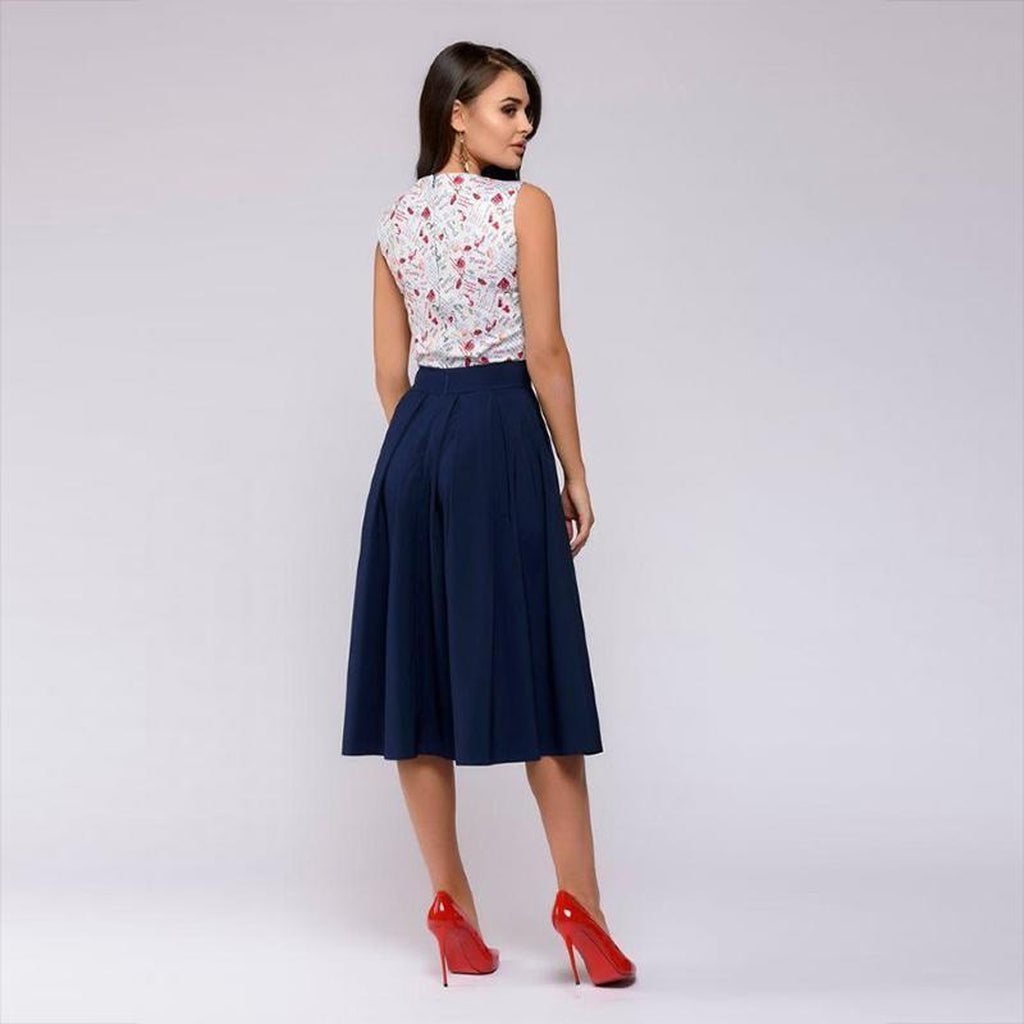 #evening Knee Length Dress-Women’s Knee Length Dresses-📸 #CrayeLabel-Navy-S-CrayeLabel.com