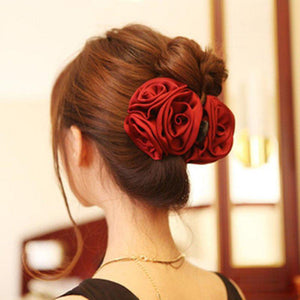 #rose Bow Jaw Clip-Women's Hair Accessories-📸 #CrayeLabel-Red-CrayeLabel.com
