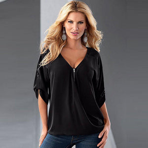 #zipper Blouse-Women's Blouses-📸 #CrayeLabel-Black-S-CrayeLabel.com