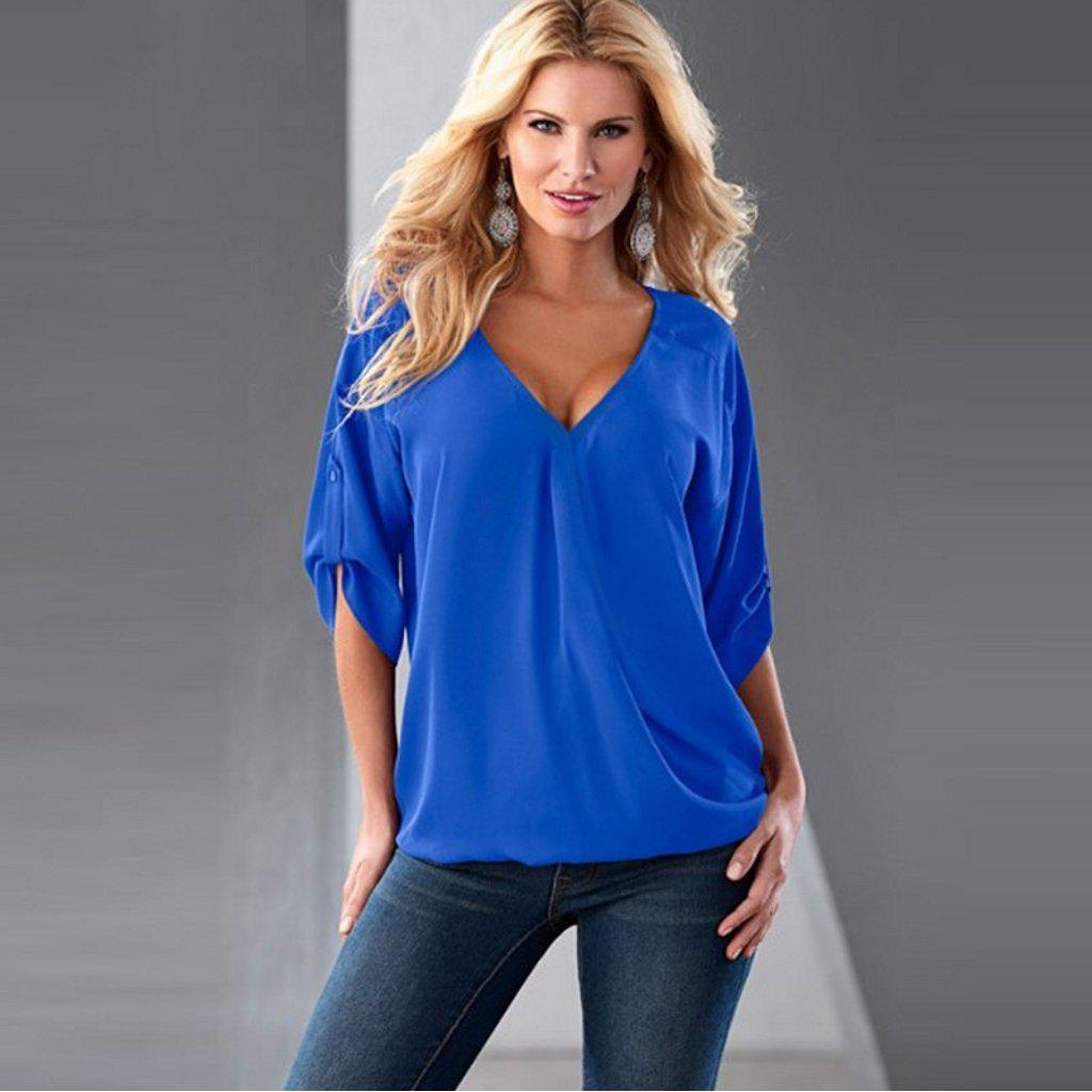 #zipper Blouse-Women's Blouses-📸 #CrayeLabel-Blue-S-CrayeLabel.com